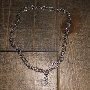 Judith ripka diamond heart pendant necklace